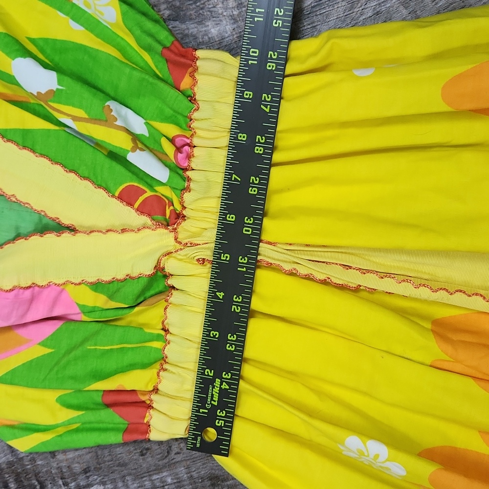 Mr Hank Dress Vibrant Floral Maxi mod v neck sleeveless vintage 1960 70's m l - Picture 9 of 16